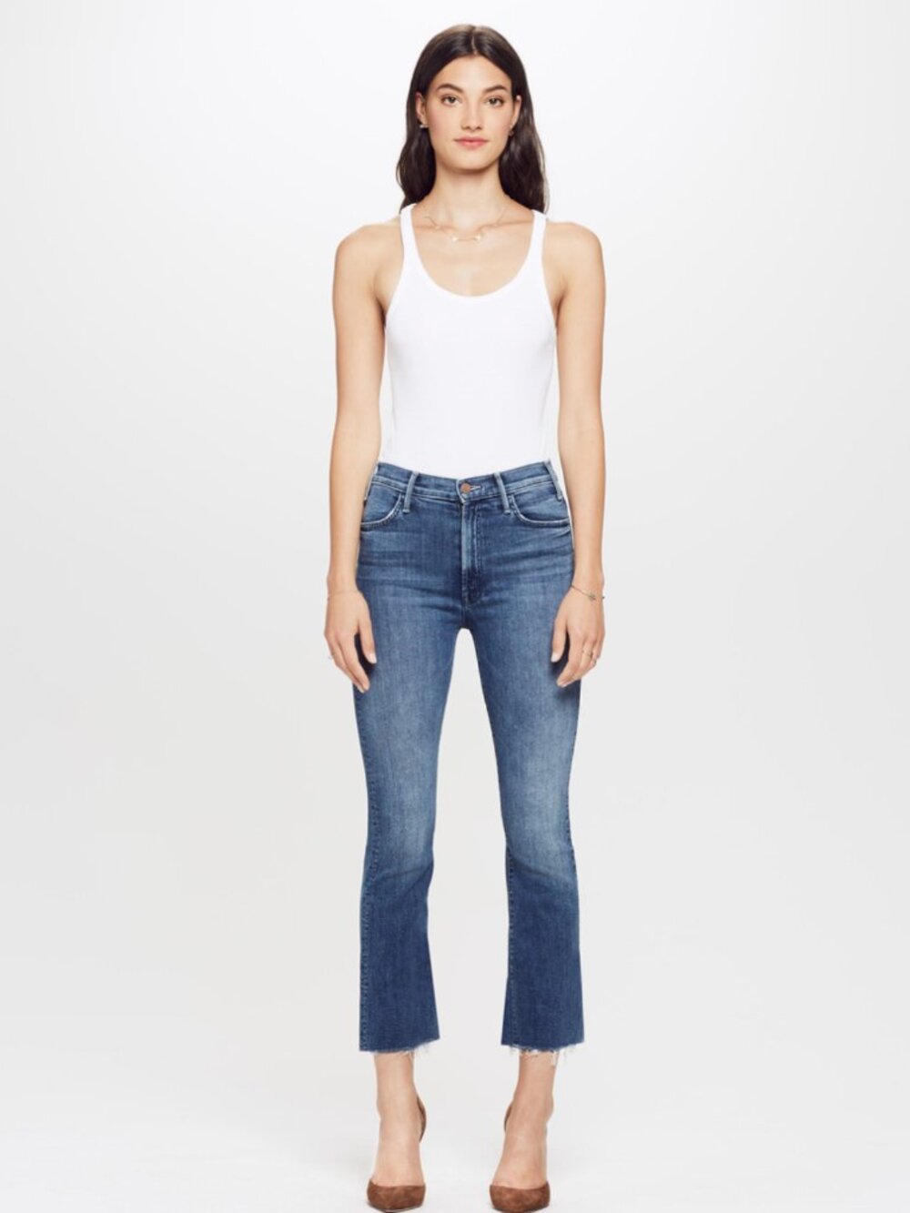 MOTHER | The Hustler Ankle Fray Jeans in Groovin'